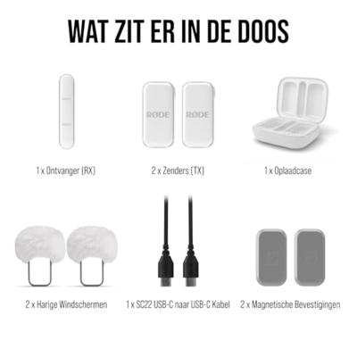 RØDE Wireless Micro Lightning White draadloze dasspeld microfoon - thumbnail