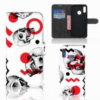Telefoonhoesje met Naam Honor 10 Lite Skull Red - thumbnail