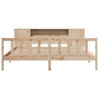 Bed met boekenkast zonder matras massief grenenhout 200x200 cm - thumbnail