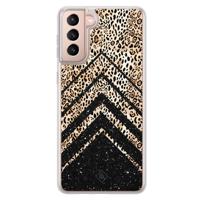 Samsung Galaxy S21 Plus hybride hoesje - Chevron luipaard - thumbnail