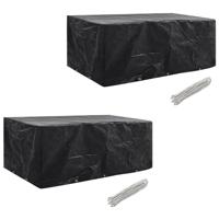 VidaXL Tuinmeubelhoezen poly rattan 2 st 8-persoons 229x113 cm - thumbnail