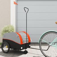 VidaXL Fietstrailer 30 kg ijzer zwart en oranje - thumbnail