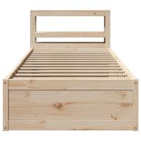 Bedframe met hoofdbord massief grenenhout 75x190 cm - thumbnail