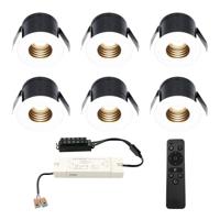 Set van 6 Betty LED Mini Inbouwspots met Trafo - 12 Volt 3 Watt 140 lumen - Dimbaar - Verzonken - Plat 37mm - 2700K - IP44 waterdicht - Wit - Veranda spotjes - overkapping spotjes - thumbnail