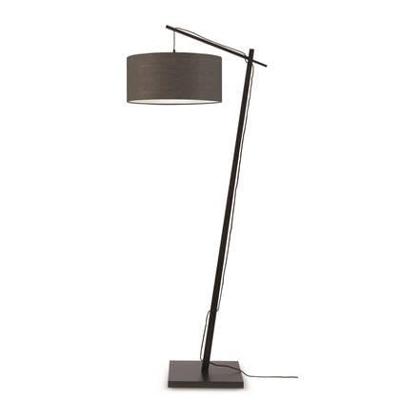 GOOD&MOJO Vloerlamp 'Andes' Bamboe en Eco linnen, 176cm, kleur Donkergrijs