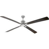 CasaFan ECO NEO III 180-4 BN-NB/KI WiFi Flügel Nussbaum/Kirsche Plafondventilator 28 W (Ø x h) 180 cm x 360 mm Chroom (geborsteld) Met afstandsbediening, - thumbnail