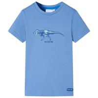 Kindershirt dinosaurusprint 104 middelblauw - thumbnail
