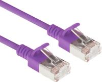 ACT Paarse 5 meter LSZH U/FTP CAT6A datacenter slimline patchkabel snagless met RJ45 connectoren - thumbnail