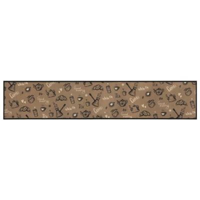 VidaXL Keukenmat wasbaar ochtendprint 60x300 cm fluweel bruin