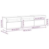 Tv-meubels 2 st met LED bewerkt hout zwart eikenkleurig - thumbnail