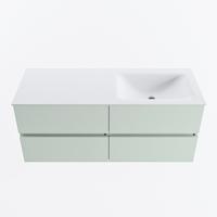 MONDIAZ VICA 120cm badmeubel onderkast Greey 4 lades. Wastafel CLOUD rechts zonder kraangat, kleur Talc. - thumbnail