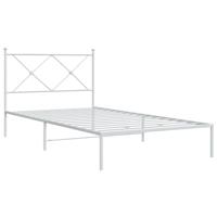 Bedframe met hoofdbord metaal wit 100x200 cm - thumbnail