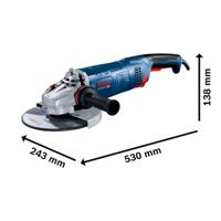 Bosch Professional GWS 24-230 JZ Haakse Slijper 230mm 2400W + GDE 230 FC-S Stofafzuigkap - 0615A5004S - thumbnail