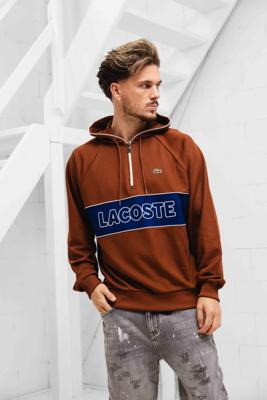 Lacoste Paris Relaxed Hoodie Heren Bruin - Maat M - Kleur: Bruin | Soccerfanshop