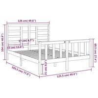 Bedframe massief hout wit 120x190 cm - thumbnail