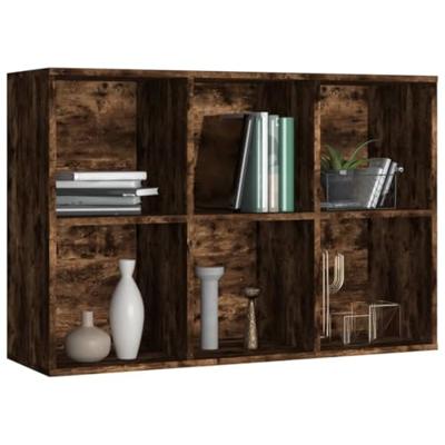 Boekenkast/dressoir 66x30x98 cm bewerkt hout gerookt eikenkleur