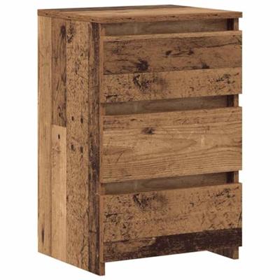 Nachtkastjes 2 st 40x35x62,5 cm bewerkt hout oud houtkleurig