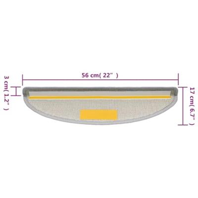 VidaXL Trapmatten 10 st 56x17x3 cm lichtgrijs halfrond VidaXL Trapmatten 10 st 56x17x3 cm lichtgrijs halfrond