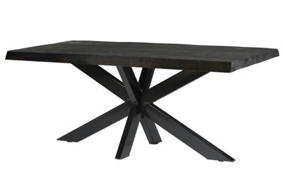 Livingfurn Eettafel 'Norris Spider' Mangohout en staal, 220 x 100cm
