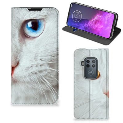 Motorola One Zoom | Hoesje maken | Witte Kat