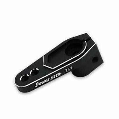 Aluminium servo hevel enkel, 20mm, Futaba (25T) - Zwart (totale lengte: 31.5mm) Aluminium servo hevel enkel, 20mm, Futaba (25T) - Zwart (totale lengte: 31.5mm)