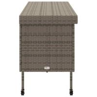 Tuinbox met wielen 160x55x75 cm poly rattan grijs - thumbnail