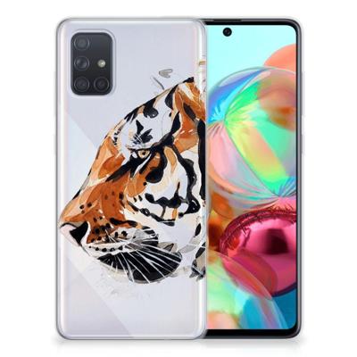 Smartphone hoesje Samsung Galaxy A71 Watercolor Tiger