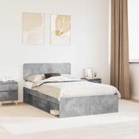 Bedframe Concerte Grijs 135 x 190 cm Massief grenenhout - thumbnail