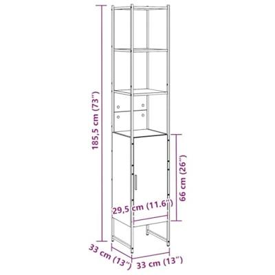 Badkamerkast artisanaal eikenkleurig 33 x 33 x 185.5 cm