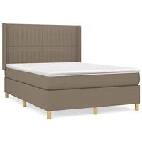 Boxspring met matras stof taupe 140x190 cm - thumbnail