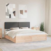 Bedframe met Gevoerd Hoofdgedeelte Donkergrijs 200 x 200 cm - thumbnail