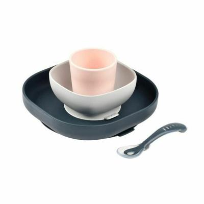 Serviesset 4 items silicone BEABA night blue