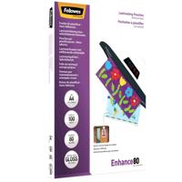 Fellowes lamineerhoes Enhance80 zelfklevend ft A4, 160 micron (2 x 80 micron), pak van 100 stuks - thumbnail