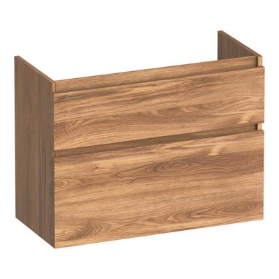 Brauer Delight - Onderkast Ondiep - 80 cm - met 2 Softclose Lades Greeploos en 1 Sifon Uitsparing - Honey