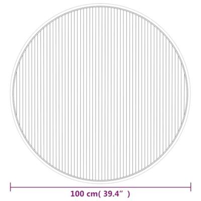 Vloerkleed rond 100 cm bamboe grijs - thumbnail