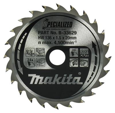 Makita Accessoires Cirkelzaagblad | Hout | 136X20X1,5 24T 20G - B-33629 Makita Accessoires Cirkelzaagblad | Hout | 136X20X1,5 24T 20G - B-33629