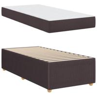 Bedframe met matras met matras Donkerbruin 90 x 200 cm Stof - thumbnail