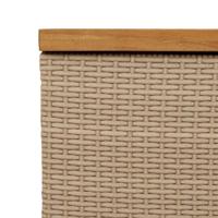 Tuinbox 110x55x63 cm poly rattan en acaciahout beige - thumbnail