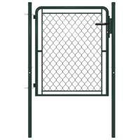 VidaXL Tuinpoort staal 100x100 cm groen - thumbnail