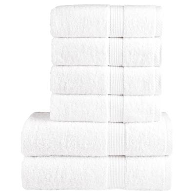 VidaXL 6-delige handdoekenset solund 600 g/m² wit