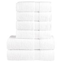VidaXL 6-delige handdoekenset solund 600 g/m² wit - thumbnail