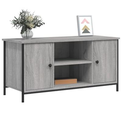 Tv-meubel 100x40x50 cm bewerkt hout grijs sonoma eikenkleurig