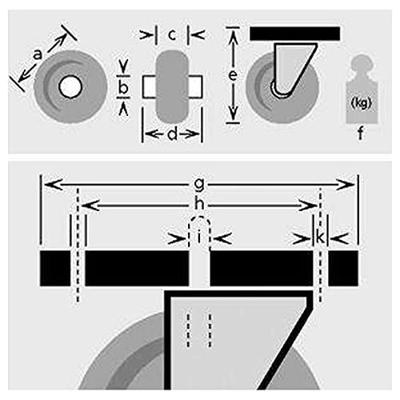 BS Rollen Zwenkwiel met totaalklem | wiel-d. 100 mm draagvermogen 200 kg | met schroefplaat kogellager | gietwerk polyurethaan-wielband | 1 stuk -