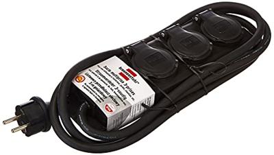 Brennenstuhl Stopcontactverdeler | IP44 | 3-voudig | zwart | 2m | H07RN-F 3G1,5 FR - 1159934