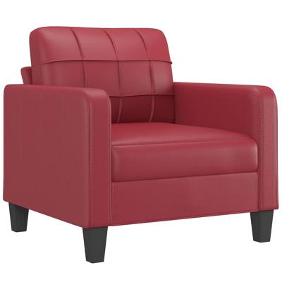 4-delige Loungeset met kussens fluweel wijnrood - thumbnail