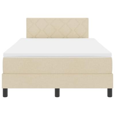 Boxspring bed met matras met hoofdeinde Crème 120 x 200 cm Stof
