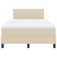 Boxspring bed met matras met hoofdeinde Crème 120 x 200 cm Stof - thumbnail
