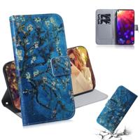 Abrikoos bloem patroon gekleurde tekening horizontale Flip lederen case voor Huawei Honor View 20 met houder & card slots & portemonnee - thumbnail