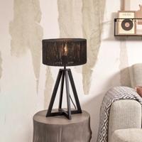 GOOD&MOJO Tafellamp 'Iguazu' 4-poot, Bamboe en jute, kleur Zwart - thumbnail