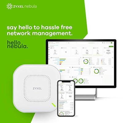 Zyxel - Draadloos Access Point met WiFi 6 (802.11ax Dual Band), 3,0 Gbps met Quad Core CPU en dubbele 4x4 MU-MIMO-antenne, Beheerbaar via Nebula APP/Cloud of standalone [NWA110AX]